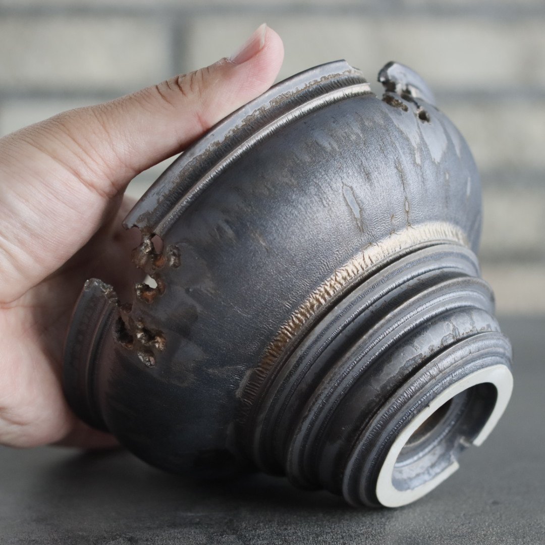 takero pot / mushikui / テツ (4.5号) no.531-6 | 芽の巣山