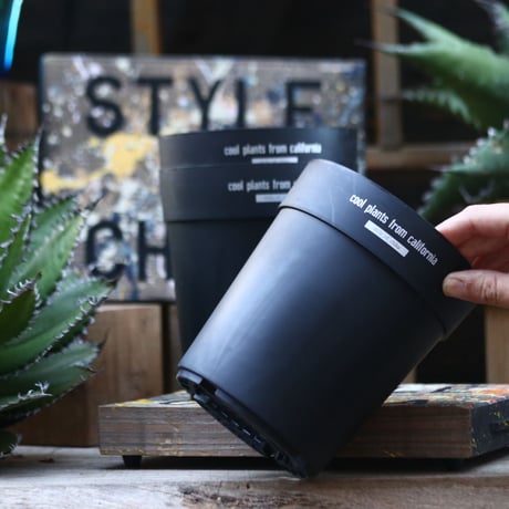 【Style of Chika】プラPOT 3個セット／Black／5号 〝cool plants from california”四角□   no.10378