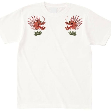 humanity×MENOSYAMA 【poorpatch T-shirt】DRAGON×AGAVE  T（WHITE）予約販売