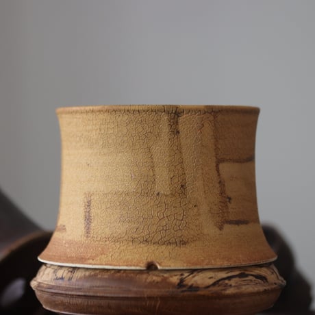 Masato Akutsu〝crack ocher″ / humanity pot    no.609-38