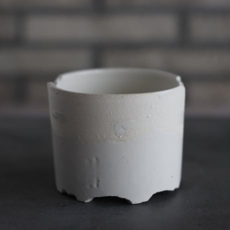 N/OH / コロ鉢-Strokes / White × White / SS (3.5号)   no.503-323