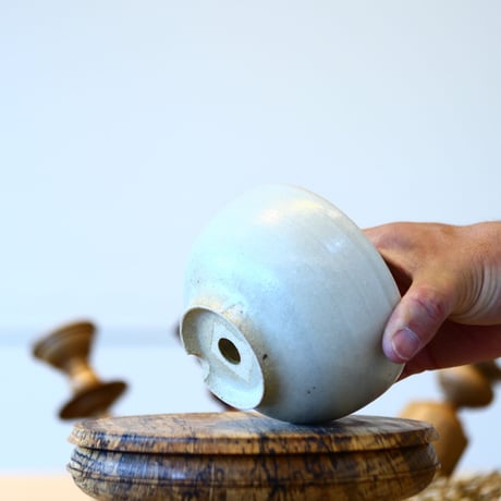 Masato Akutsu〝white glaze″ / humanity pot    no514-Am13