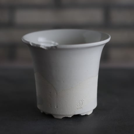 N/OH / コロ鉢-Strokes / White × White / SS (4号)  no.503-320