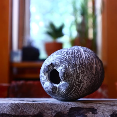 joint pot   安西桂   ×   安西岳郎   親子鉢〝土の子″  象嵌  S  no.82312