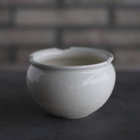 N/OH / コロ鉢-Strokes / White × White / SS (4号)  no.503-309