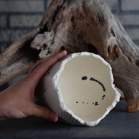 N/OH / 澪標 / white (dripping/呉須) / M (5号)  no.504-38