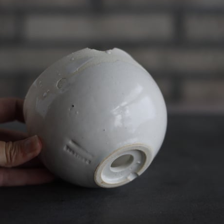 N/OH / コロ鉢-Strokes / White × White / SS (3.5号)   no.503-325