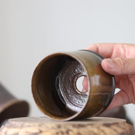 Masato Akutsu〝brown glaze″ / humanity pot    no.609-20