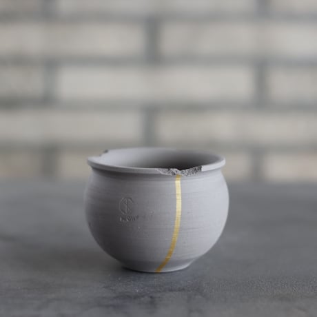 N/OH / コロ鉢 / smoky gray ＋ Line / XS (3号)  no.1109-291