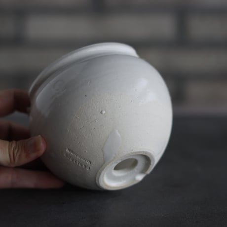 N/OH / コロ鉢-Strokes / White × White / SS (3.5号)   no.503-326