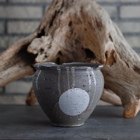 N/OH / コロ鉢 / RUNNY GREY+Moon / S (4.5号)  no.504-146