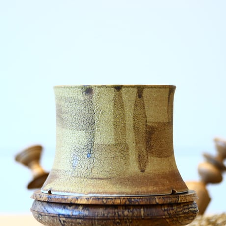 Masato Akutsu〝crack ocher″ / humanity pot    no514-Am8