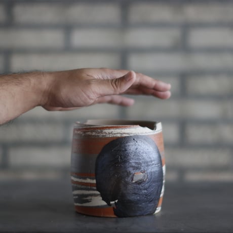 N/OH / コロ鉢 / MARBLE NOHBLE + Strokes / S (4号)  no.1025-9