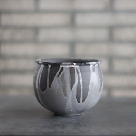 N/OH / コロ鉢 / RUNNY GREY ＋ Line / S (4.5号)  no.1102-30
