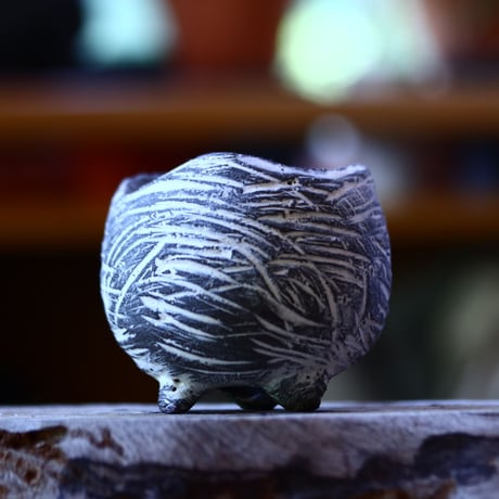 joint pot   安西桂   ×   安西岳郎   親子鉢〝土の子″  象嵌  S  no.82318