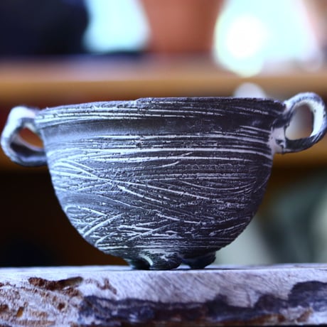 joint pot   安西桂   ×   安西岳郎   親子鉢〝土の子″  象嵌  L ミミツキ  no.82350