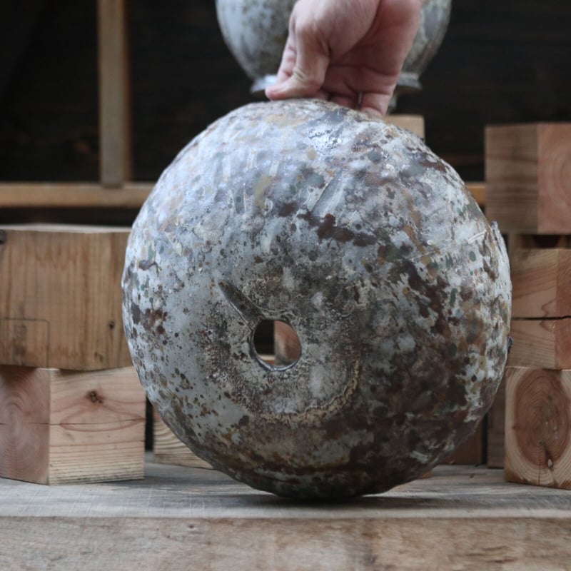 たけろうポット / 大鉢 / シロサビ+ミドリ【イベント限定鉢】(C