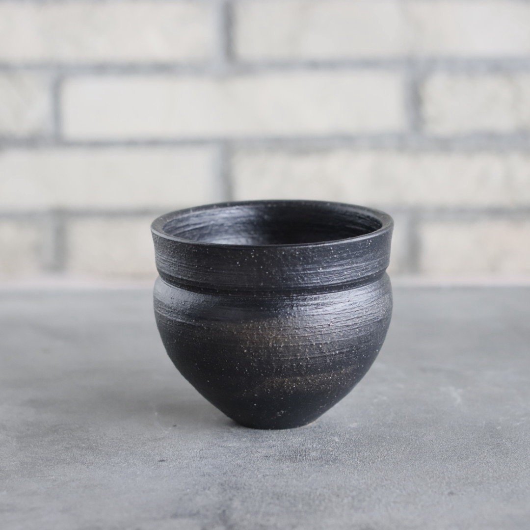 humanity Yuta Uchida BLACK CLAY 鉢　受け皿付き Yuta Uchida / black glaze / humanity (3号) no.5