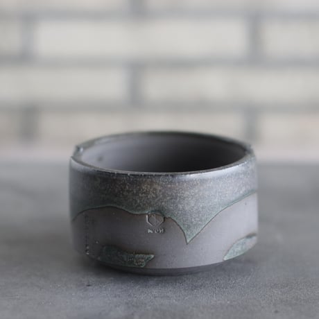 N/OH / コロ鉢-Strokes / Green × rich Black  / SS (3.5号)  no.503-297