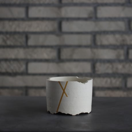 N/OH / コロ鉢  / White＋Line / SS (3.5号)   no.215-40
