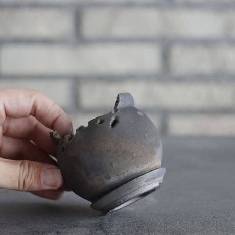 takero pot / mushikui / 炭化焼成 (2.5号)  no.531-113