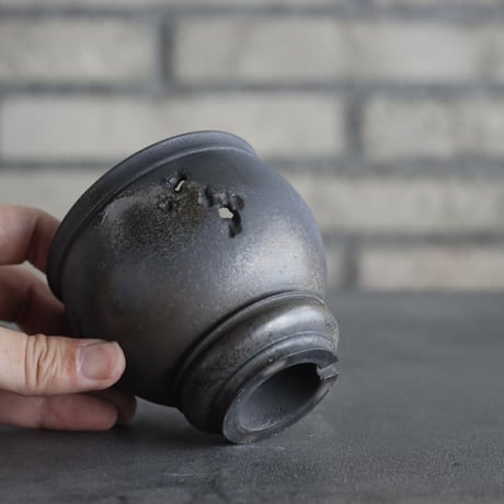 takero pot / mushikui / 炭化焼成 (3号)  no.531-98