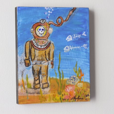 Andrew  Gemrich〝calavera″ アクリル絵画／humanity pot  no.1002D