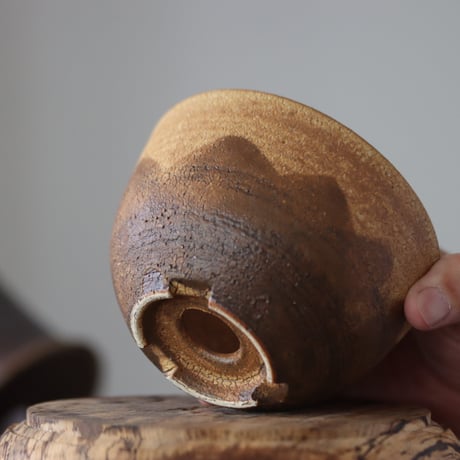 Masato Akutsu〝crack ocher″ / humanity pot    no.609-34