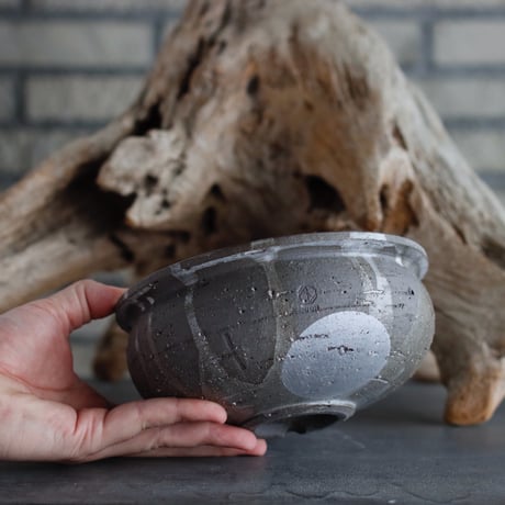 N/OH / コロ鉢 / RUNNY GREY+Moon / S (5.5号)  no.504-144