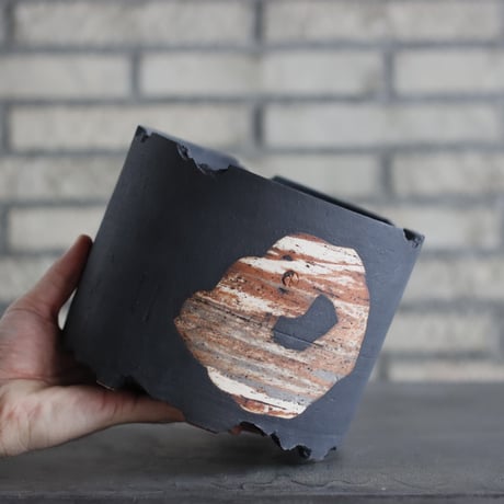 N/OH / コロ鉢 / MARBLE NOHBLE + Strokes / L (6.5号)  no.1025-5
