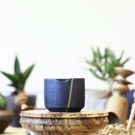 N/OH   コロ鉢 / N-Black + gold line / XS    no.611-121