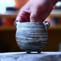 joint pot   安西桂   ×   安西岳郎   親子鉢〝土の子″  象嵌  S ミミツキ  no.1018-6
