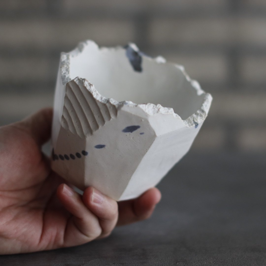 N/OH 澪標　Sサイズ　ホワイト N/OH / 澪標 / white ＋ dripping (呉須) / SS (3.5号)