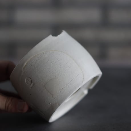 N/OH / コロ鉢-Strokes / White × White / SS (3.5号)   no.503-318