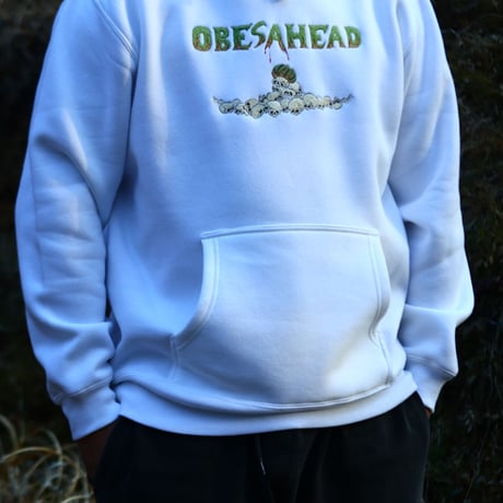humanity×MENOSYAMA 【poorpatch parka】obesaheadスカルの山 parka （WHITE）予約販売