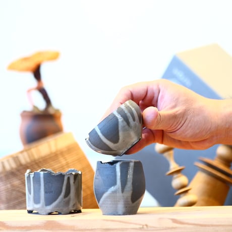 N/OH / コロ鉢 / RUNNY GREY / 2号 / 3pieces Set (box付き)   no.121009