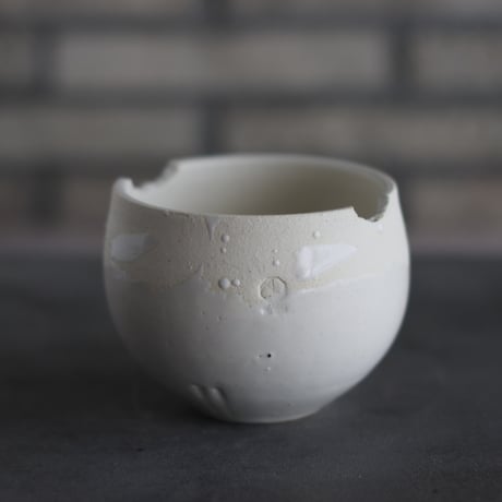 N/OH / コロ鉢-Strokes / White × White / SS (3.5号)   no.503-325