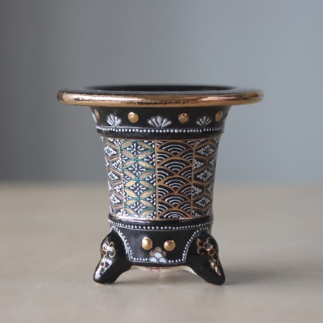 加茂黒 / 万年青鉢 (3.5号)　 no.406-160