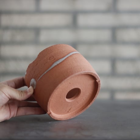 N/OH / コロ鉢 / Persimmon＋ dripping / S (4号)  no.1102-68