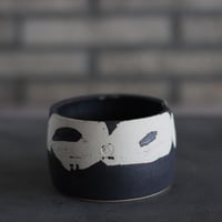 N/OH / コロ鉢-Strokes / Black × White / SS (3.5号)  no.503-275