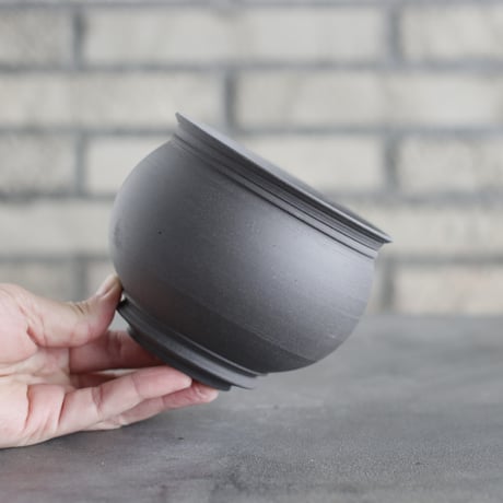 takero pot / ヤキシメ クロ (4号)   no.208-30