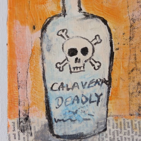 Andrew  Gemrich〝calavera″ アクリル絵画／humanity pot  no.1002E
