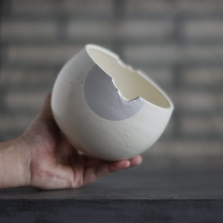 N/OH /コロ鉢 / white＋Moon / S (4.5号)  no.720-103