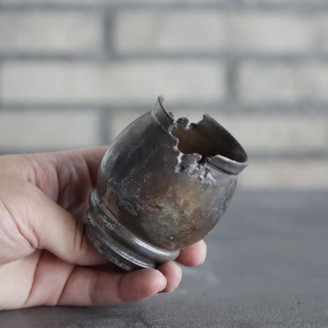 takero pot / mushikui / 炭化焼成 (2号)  no.531-112