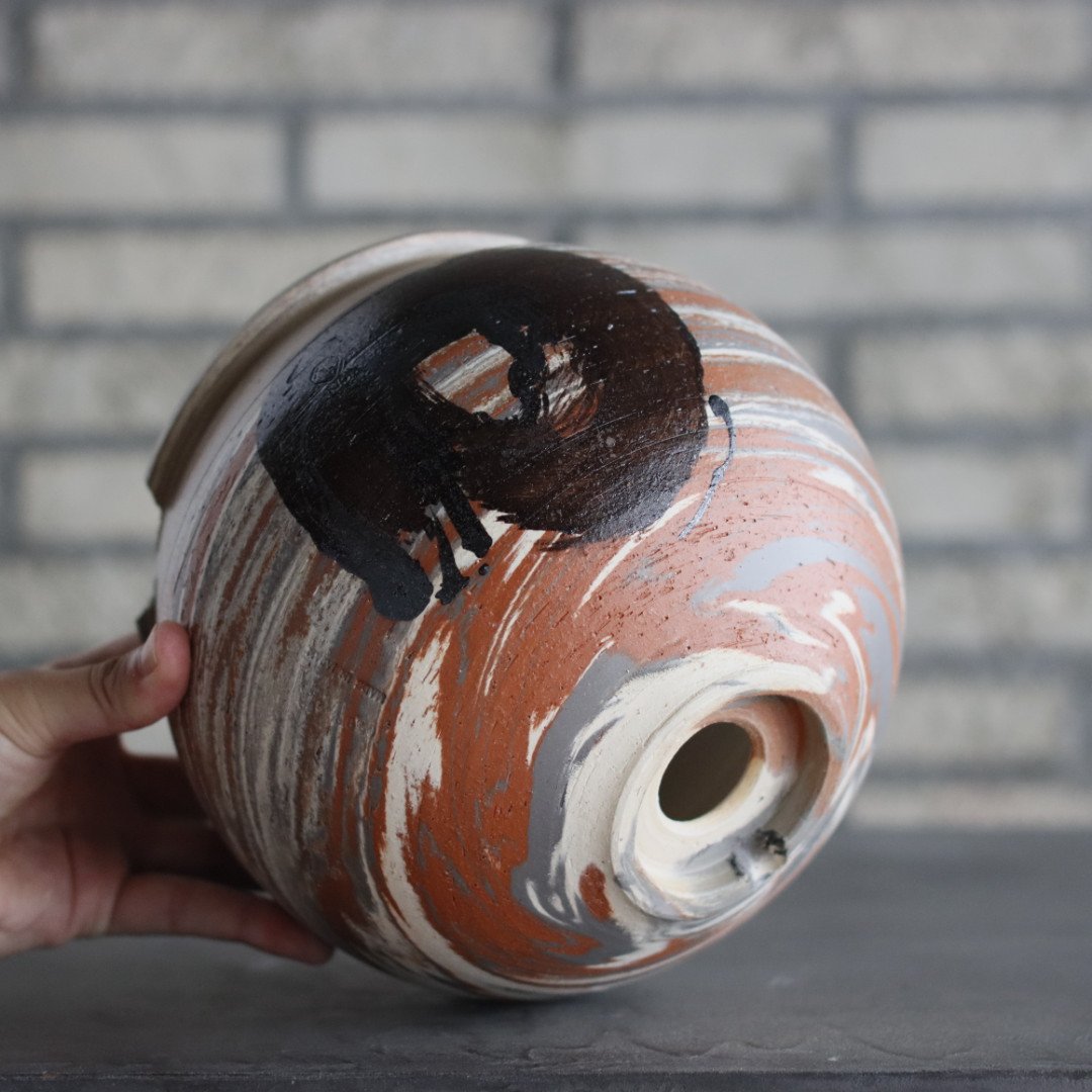 N/OH / コロ鉢 / MARBLE NOHBLE + Strokes / L (6.5号)