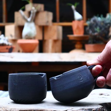N/OH ／set CUP&POT／matt Black　    no.417/106