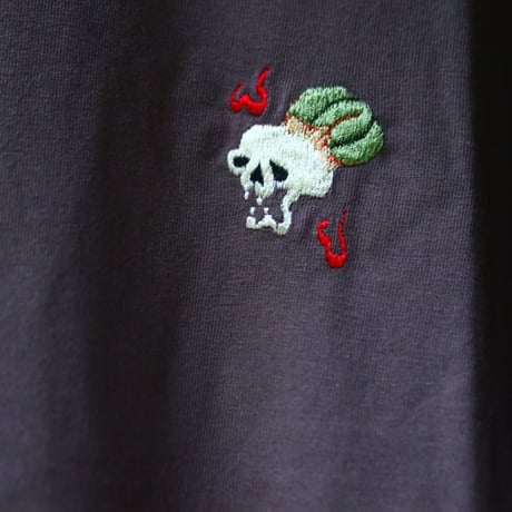humanity×MENOSYAMA 【poorpatch T-shirt】OBESAHEAD (チャコール) 予約販売