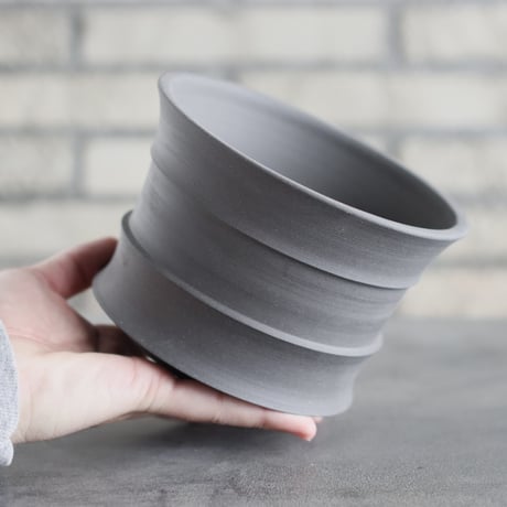 takero pot / ヤキシメ クロ (5号)   no.208-8