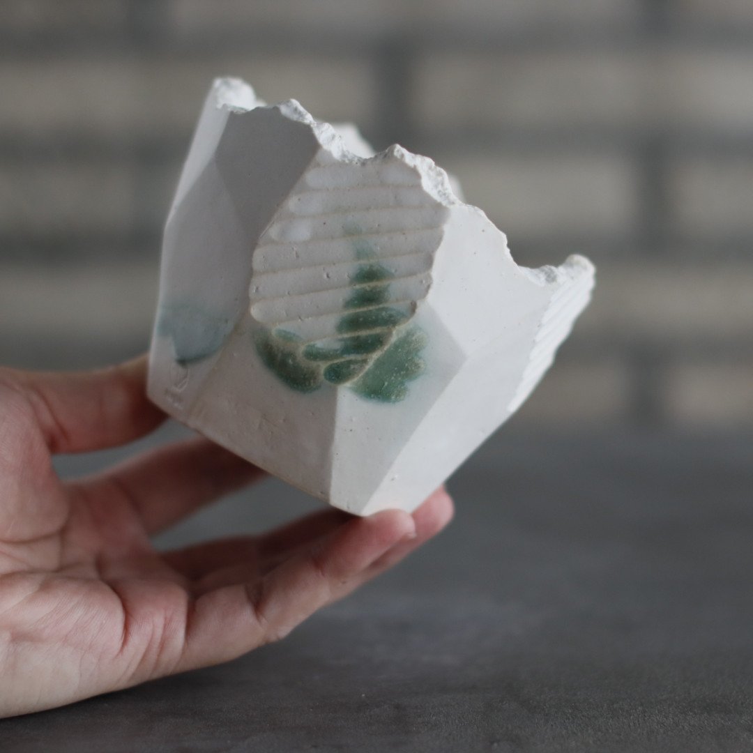 N/OH / 澪標 / white ＋ dripping (緑) / SS (3.5号) n