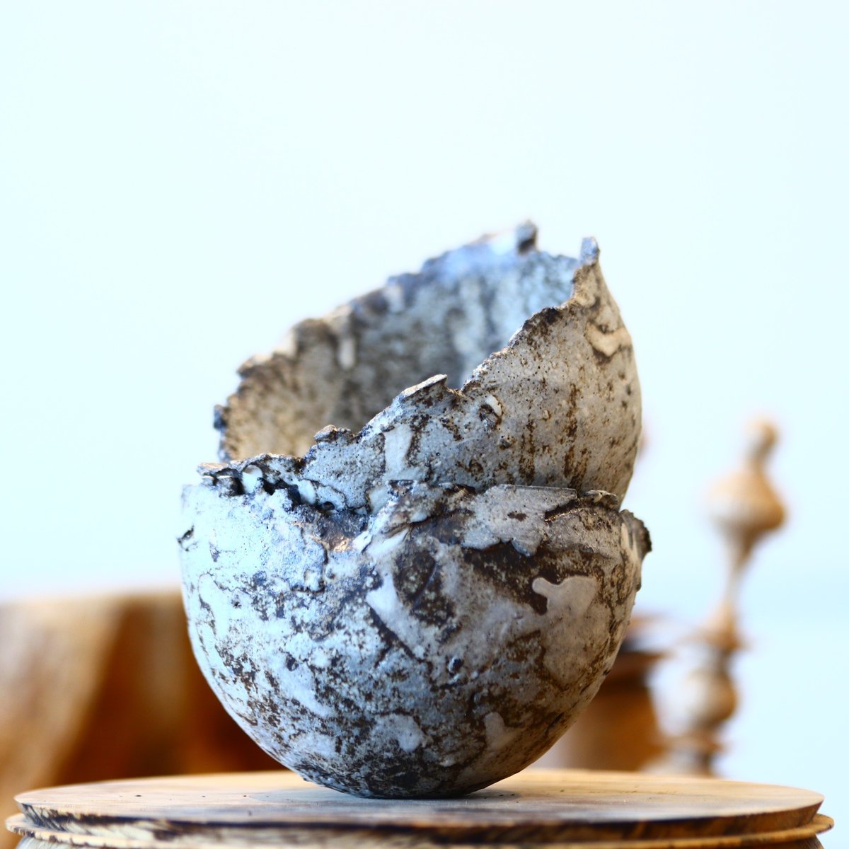 たけろうポット、　ちぎり、　白サビＳ たけろうポット / ちぎり/ 白サビ / S no.211-18 | 芽の巣山